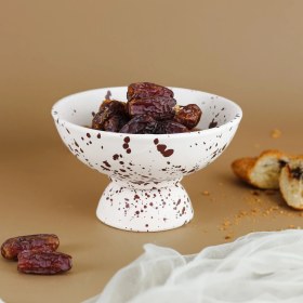 Resim Beige & Stone Seramik Kahverengi Benekli Dondurma, Tatlı Sunum Kasesi 