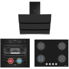 Resim Simfer 11 Fonksiyon Steam Master Siyah 3'lü Ankastre Set(8244 Fırın + 3653 Ocak + 8678 Davlumbaz)) 