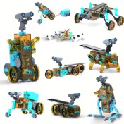 Resim 8-13 Yaş Çocuklar İçin 25-1 Güneş Enerjili Robot Kiti – Çift Güç (Güneş & Pil), Eğitici STEM Yapı Seti, Renkli ve Eklemler, Erkek & Kız Çocuklar İçin İdeal Doğum Günü Hediyesi, Bilim Deney Seti|Renkli Eklemler|Dayanıklı Yapı 