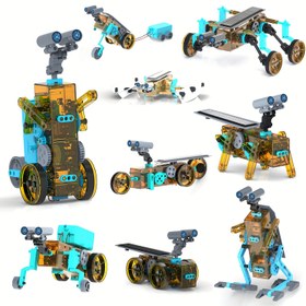 Resim 8-13 Yaş Çocuklar İçin 25-1 Güneş Enerjili Robot Kiti – Çift Güç (Güneş & Pil), Eğitici STEM Yapı Seti, Renkli ve Eklemler, Erkek & Kız Çocuklar İçin İdeal Doğum Günü Hediyesi, Bilim Deney Seti|Renkli Eklemler|Dayanıklı Yapı 