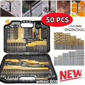 Resim 50 adet Titanyum Kaplamalı HSS Matkap Seti - 1-3mm, Metal ve Ahşap için Uygun, Yuvarlak Shank, Spiral Groove Tasarımı, Karışık Boyutlar, Metal Kutu Dahil, Dayanıklı Matkaplar, Ahşap İşleme Matkap Seti 