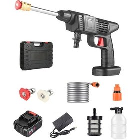 Resim 48v Şarjlı Çift Bataryalı Taşınabilir Basınçlı Oto Yıkama Bahçe Sulama Tabancası 