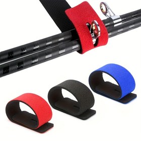 Resim 10 adet Balıkçılık Çubuğu Bağlama Kayışı Kemer, Elastik Sarma Bantı, Direk Tutucu Bağı, Açık Hava Balıkçılık Araçları 
