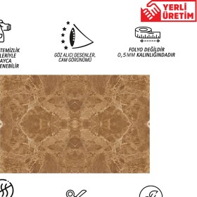 Resim Tink Kendinden Yapışkanlı Açık Kahverengi Mermer Desenli Pvc Panel 41x62 Cm 4 Adet 1 M² 