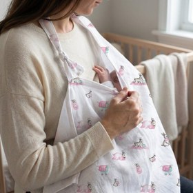 Resim Müslin Bebek Emzirme Önlüğü - Bébé Lapin Rose 