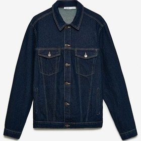 Resim GRIMELANGE Jerıcho Erkek Rinse Denim Rahat Geniş Kesim %100 Pamuk Yüksek Kalite Kalın Dokulu Lacivert Ceket Lacivert 