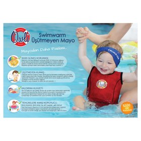 Resim Owli Swimwarm Üşütmeyen Bebek Mayosu Sarı STD - STD / 6-12 Ay 