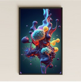 Resim Biyolojik Soyut Molekül Temalı Şeffaf Pleksi Tablo 