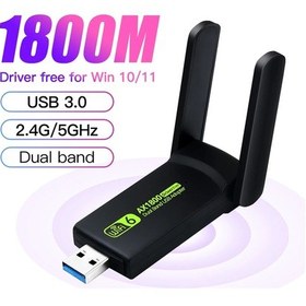 Resim Dual Band Ax1800 Wifi 6 3.0 Kablosuz Usb Wifi Adaptörü Al4124 