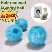 Resim 4/2 Adet Yeniden Kullanılabilir Çamaşır Makinesi Evcil Hayvan Tüy Topu Temizleme Topları - Köpek ve Kedi Tüyları İçin Dolaşma Karşıtı, Nazik Kumaş Bakımı için Mavi Plastik Tüy Topuzu 