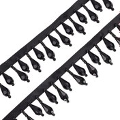 Resim 0.91 metre Siyah & Beyaz Yırtma Damlası Boncuk Etek Trim - Çok Şekilli Polyester Kristal Tül Gelinler, Düğün Elbiseleri, DIY El Sanatları, Ev Dekoru, Siyah ve Altın Noel Çelenk, Siyah ve Altın Çelenk, Boncuklu Etek Trim, Siyah ve Beyaz Düzen Dekoru, Etek için Tül, Dikiş için Etek Trim 