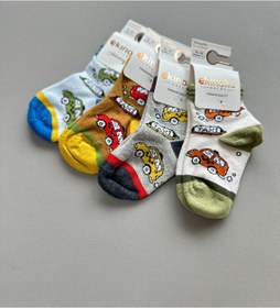 Resim Ekinoks Socks Araba Desenli Erkek Bebek 2'li Soket Çorap Mavi 