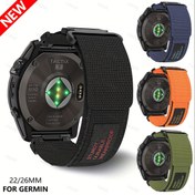 Resim 26mm/22mm Taktikli Askı for garmin Fenix 7X 7 7S 6X 6 6S Pro 5 5X 5S Epix 2 Yumuşak Aşınmaya Dayanıklı Askı Vücut 965 Instinctive Quick Release Yedek Saat Bantı Yüksek Dağlı Naylon Döngü Sihirli Bant Metal Nefes Alabilen Hafif Spor Askısı 