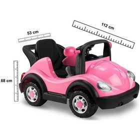 Resim Akülü Araba Volkswagen Pembe 