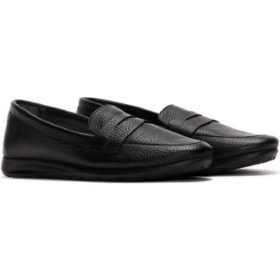 Resim Derimod Kadın Siyah Deri Konfor Loafer 26PFD1501FT 