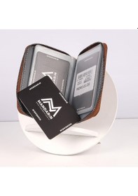 Resim Mandarin Full Grain London Fermuarlı Erkek Deri Kartlık Çok Renkli 