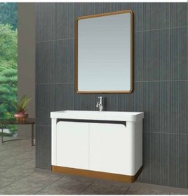 Resim Evros Puket 80 Cm Banyo Dolabı Beyaz - Ceviz 