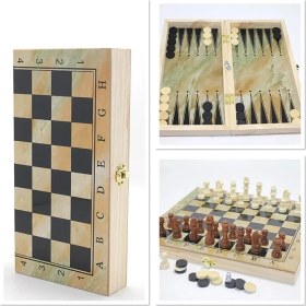 Resim Ahşap Satranç ve Tavla Seti ALK4237 