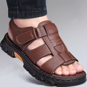 Resim Erkekler İçin Yazlık Rahat Slip-On Sandalet - Ayarlanabilir Kayışlar, Kaymaz Kauçuk Taban & Nefes Alabilen Dış Mekan Yürüyüşü ve Plaj için - Konforlu Yuvarlak Burun Tasarım (Hayvan Deseni/Düz Renkler), Sıcak Hava Ayakkabısı, Sokak Stili, Hafif Seyahat Ayağı 