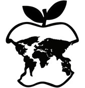 Resim Genel Markalar Isırılmış Elma Dünya Haritası Oto Motor Laptop Duvar Folyo Sticker 10x12 Cm 