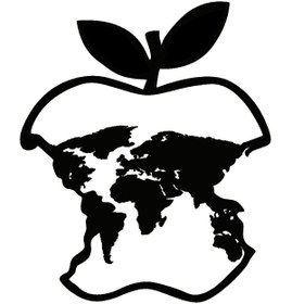 Resim Genel Markalar Isırılmış Elma Dünya Haritası Oto Motor Laptop Duvar Folyo Sticker 10x12 Cm 