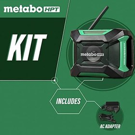Resim Metabo HPT 18V MultiVolt™ Kablosuz Bluetooth Radyo | Sadece Alet - Pilsiz | 18 Saat Çalışma Süresi | AM/FM | 9 Ön Ayarlı | AC Adaptörü Dahil | Ömür Boyu Alet Garantisi | UR18DAQ4 