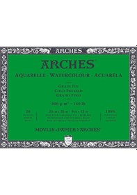 Resim Arches Sulu Boya Blok Defter Cold Pressed 300G 20 Yaprak 23X31 