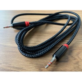 Resim Ata Elektronik Sargılı Ip Örgü - 2mt 2 Metre Telefon Aux Kablosu 3,5mm Altın Uçlu Kırılmaz Örgülü Bez Kaplama 