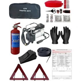 Resim Halidi 4 Parça Trafik Seti Kompresör+Trafik Seti+Kazatuıtanağı+Eldiven 