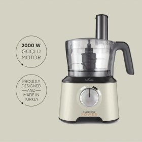 Resim Allians Power Essential Soft Cream Mutfak Robotu ve Blender Seti, 2000W Güçlü Motor 