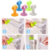 Resim Geeroyoo Ses Önleyici Silikon Kapı Tutmaç Paspası - Duvar Koruma Ve Gürültü Azaltma İçin Beyaz Yuvarlak Delikli Model 