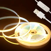 Resim COB LED Işık Şeritleri USB Güçlü - 99.97cm/299.92cm/5.0 metre, Çevrimiçi Anahtar, TV Arka Işık, İç Mekan Yatak Odası Ev Dekoru, USB Arayüzü Elektronik Lamba için Ortam Aydınlatması, USB Güçlü Lamba | Dekoratif Aydınlatma | Dayanıklı LED Şerit 