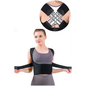 Resim Hasby Kadın Ayarlanabilir Dik Duruş Korsesi Duruş Düzeltici Korse Siyah 