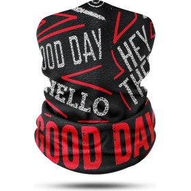 Resim Dair Aksesuar Kırmızı Good Day Motosiklet Boyunluk Bandana 