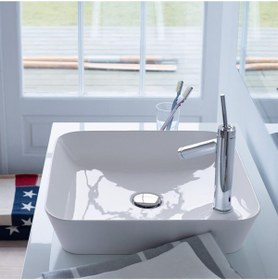 Resim Duravit Cape Cod Duraceram Batarya Banklı Çanak Lavabo 46 X 46 Cm, Alpin Beyaz 2340460000 