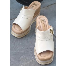 Resim Bags Shoes Venüs 2510904Y Kadın Hakiki Deri Dolgu Taban Terlik 