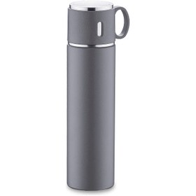 Resim Korkmaz Enjoy Gri Termos Çelik Mug 580 ml Modern Tasarım Uzun Süre Sıcak Soğuk Tutma 