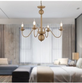 Resim Behir 4'Lü Eskitme Boyalı Şapkalı Modern Oturma Odası, Yatak Odası Salon Avize 