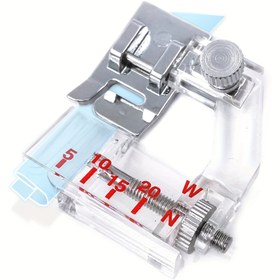 Resim Tüm Düşük Şaftlı Snap-On Şarkıcı, Kardeş, Babylock, Euro-Pro, Janome, Kenmore, Beyaz, Juki, Yeni Ev, Sadelik, Elna, Vb Dikiş Makineleri Için 1 adet Ayarlanabilir Musluk Bias Binder Baskı Ayağı 