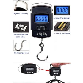 Resim Zenvia Elektronik Dijital El Kantarı 50 kg Terazi Tartı 10 gr Hassasiyet 