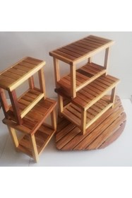 Resim OBERS Iroko Duş Oturağı, 40x40x40 cm Ağaç Tabure, Ağaç Oturak, Duş Taburesi Özel 