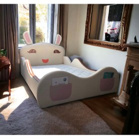Resim Puf Bebe Montessori Serisi_tavşanlı Çocuk Ve Bebek Yatağı 120x200 Ölçüde (İÇ YATAK DAHİLDİR) 