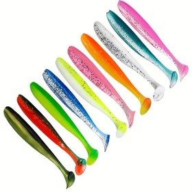 Resim 10 adet Canlı Çift Renkli T-Şekilli Balık Yemi - EVA ve Silikonlu Yumuşak Yemler, Tatlı ve Tuzlu Su Balıkçılığı İçin Gerçekçi Balık Tasarımı, Pouchlarda Kolay Taşımak, Balıkçılık Yemleri ve Yemler, Tatlı Su Balıkçılığı Yemleri, Canlı Yem Tasarımı, Yumuşak Dokulu Yem 