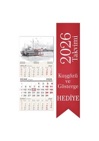 Resim 2026 Minik Boy Gemici Takvimi Denizci Duvar Takvimi 24x52 Cm 