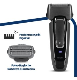 Resim Goldmaster Real GM9119 Islak Kuru Ipx5 Su Geçirmez Li-Ion Bataryalı Sakal ve Favori Şekillendirici Tıraş Makinesi 