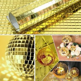 Resim Kendinden Yapışkanlı Aynalı Kare Gold Sticker 30x30 Cm 