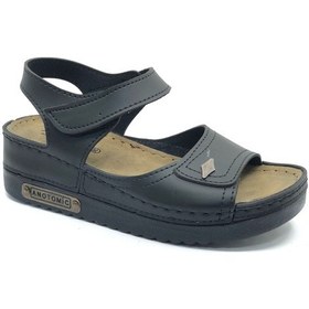 Resim Aryan 07-109 D.r Tavsiyeli Ortapedik Kadın Sandalet Siyah 