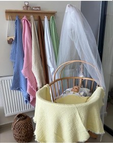 Resim Bebekler İçin Çok Amaçlı Müslin Örtü 100x100 Cm - Sarı 