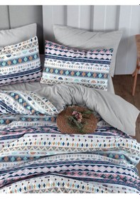 Resim Mystory Home Lastikli Çarşaflı Çift Kişilik Nevresim Takımı Diamente 