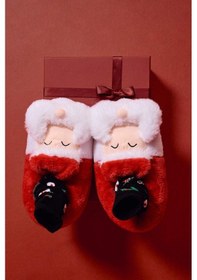 Resim Defacto Kadın Yılbaşı Temalı Düz Taban Panduf F1611ax25wnwt1 Beyaz-wt1 